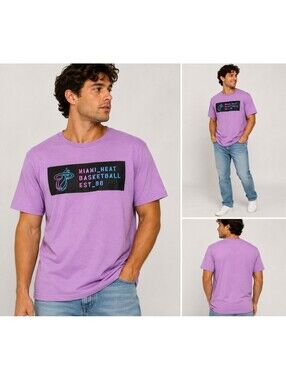 Miami Heat Sportiqe T-Shirt Mens XL Purple Vice Basketball NBA Est 88 Graphic